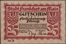 Germany - Emergency issues - Frankfurt  F16 25 Pfennig 1919