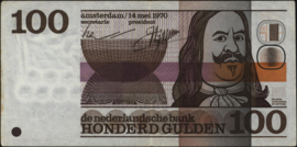 Netherlands PL103/AV086 100 Gulden 1970