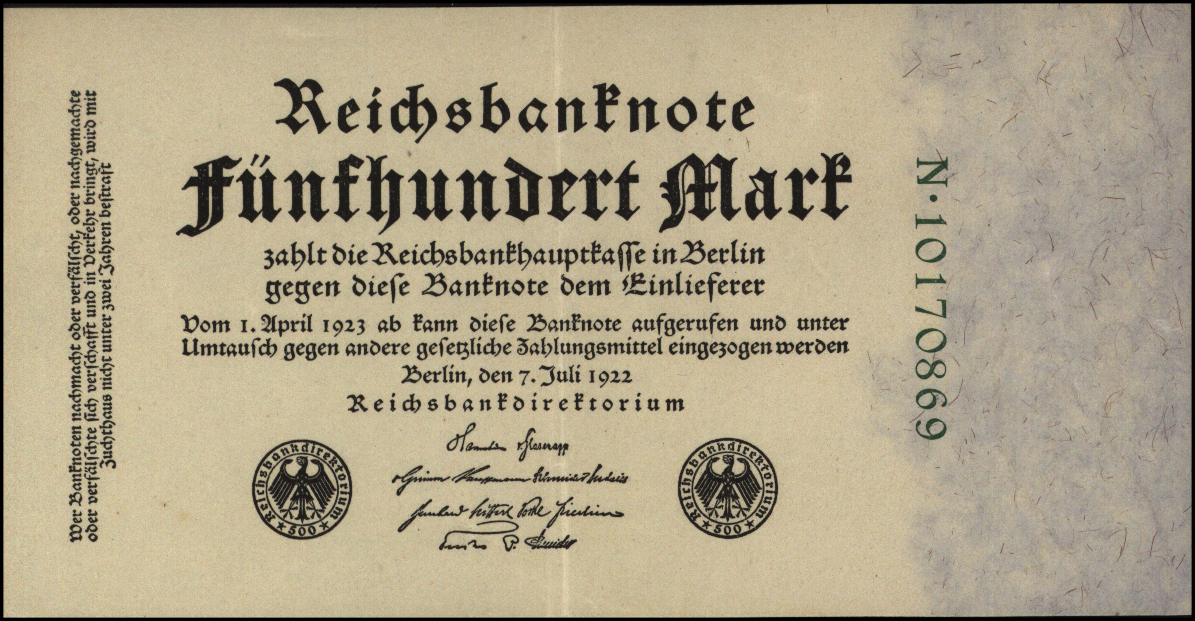 Duitsland  P74b/c 500 Mark 1922