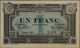 Frankrijk - Noodgeld - Blois Loir-et-cher JPV-28.41/BNL 1 Franc 1918