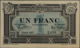 France - Emergency - Blois Loir-et-cher JPV-28.41/BNL 1 Franc 1918