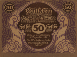 Oostenrijk - Noodgeld - Melk KK.:605 50 Heller 1920