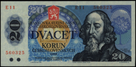 Czechoslowakia  P95 20 Korun (Dvacet) 1988