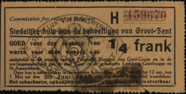 Belgium - Emergency issues - Ghent  1/4 Frank 1917