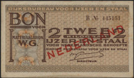 Distribution: Government agency for Iron and Steel, WW-II 2 KG/- 2 Kilogram Ijzer en staal 1941
