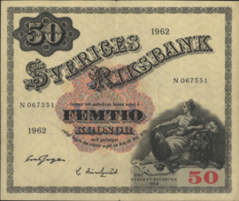 Zweden  P47.d 50 Kronor 1962