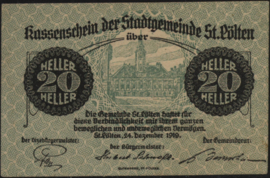 Oostenrijk - Noodgeld - St. Pölten KK: 927 20 Heller 1919