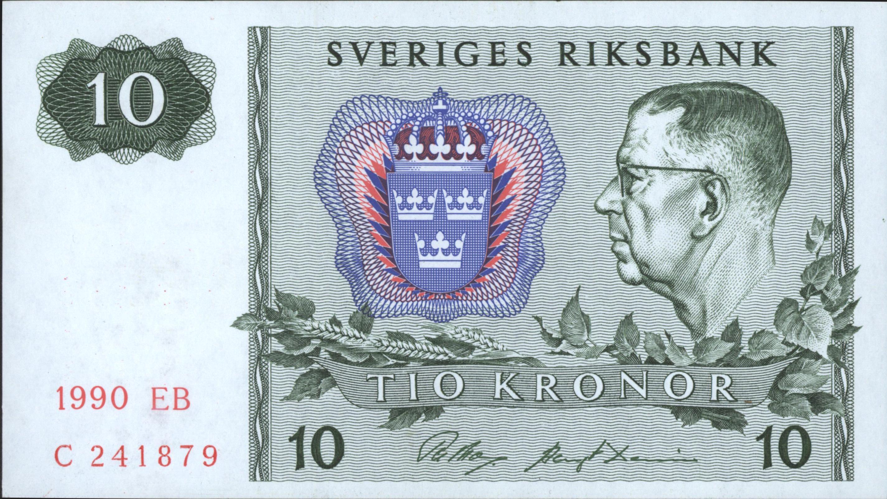 Sweden  P52.e 10 Kronor 1990