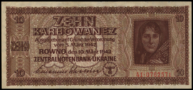 Oekraïne  P52 10 Karbowanez 1942