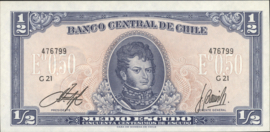 Chile P134A.a 1/2 Escudo 1962-'75 (No date)