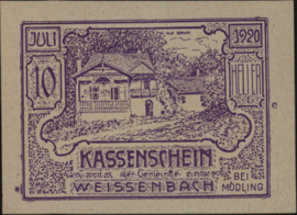 Oostenrijk - Noodgeld - Weissenbach bei Mödling KK.1156 10 Heller 1920