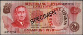 Philippines P165.PCS1 50 Piso 1978 SPECIMEN