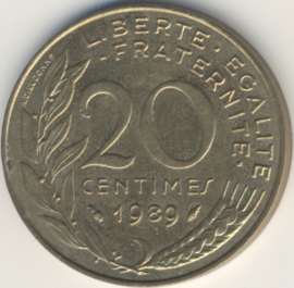France #KM930 20 Centimes 1962-2000