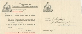 Netherlands, Hilversum, Ver. Leeraren Handelswetenschappen, Invoice, No Date (1950's)