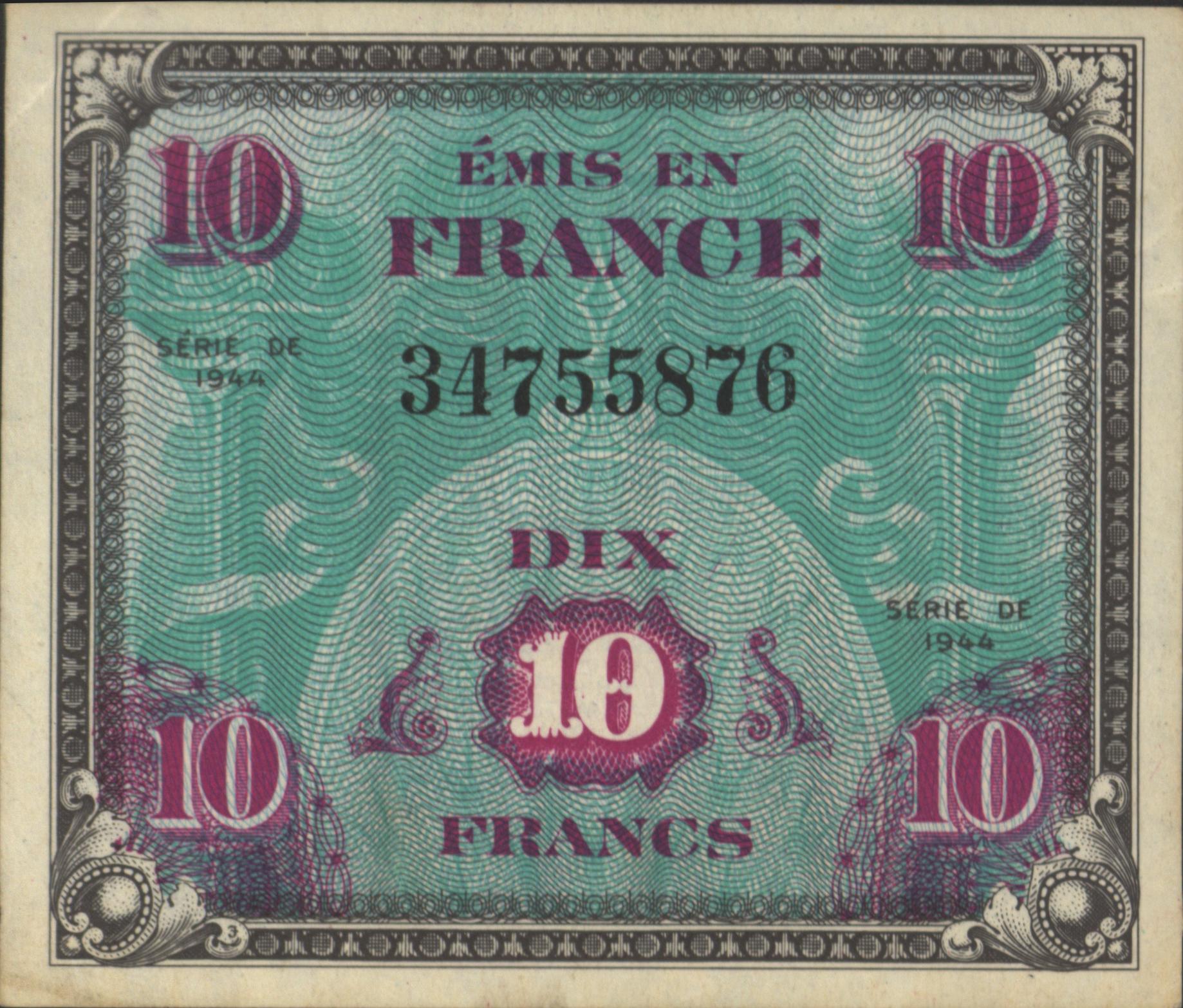 Frankrijk - Allied Military Currency P116.a 10 Francs 1944