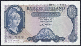 Great Britain / UK P372 5 Pounds 1961-63 (No date)