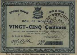 France - Emergency - Trélon JPV-59.2533 25 Centimes 1915