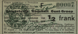 België - Noodgeld - Gent  1/2 Frank 1917