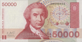Kroatië  P26.a 50.000 Dinara 1993