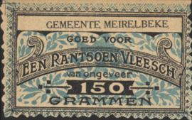 België - Noodgeld - Meirelbeke   NL0.Blauw op wit 150 Grammen 1914-'18 (No date)