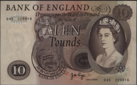 Great Britain / UK P376 10 Pounds 1964-1975 (No date)