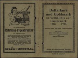 Duitsland   Boek "Dollarkurs und Goldmark"  1918-1923