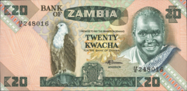 Zambia  P27 20 Kwacha 1980 (No date)