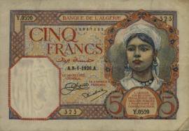 Algerije  P77 5 Francs 1926