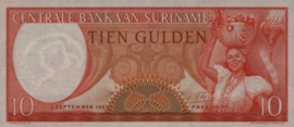 Suriname PLS16.2b.5 10 Gulden 1963 Goodovers