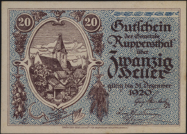Oostenrijk - Noodgeld - Ruppersthal KK.854 20 Heller 1920