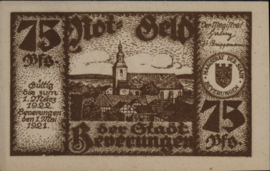 Germany - Emergency issues - Beverungen  Grab.: 99 75 Pfennig 1921