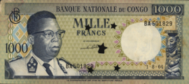 Congo Democratic Republic (Kinshasa)   P8 1.000 Francs 1964