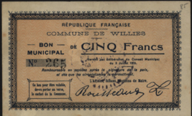 Frankrijk - Noodgeld - Willies JPV-59.2810 5 Francs 1915