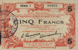 France - Emergency - Fourmies JPV-59.1119 5 Francs 1916