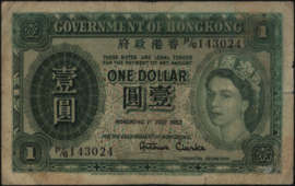 Hongkong P324A/B818 1 Dollar 1952