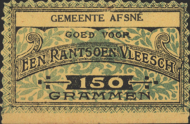 België - Noodgeld - Afsné   NL0.Blauw op geel 150 Grammen 1914-'18 (No date)
