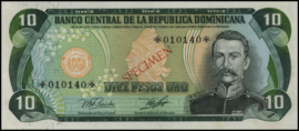 Dominicaanse Republiek P119.PSC4 10 Pesos Oro 1987 SPECIMEN