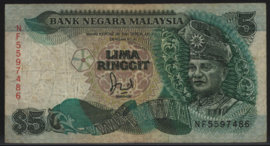Maleisië  P28/B128 5 Ringgit 1986-98 (No date)