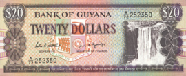 Guyana  P27/B105 20 Dollars 1988