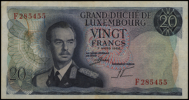 Luxemburg  P54.a 20 Francs 1966