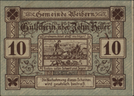 Oostenrijk - Noodgeld - Weibern KK. 1146 10 Heller 1920