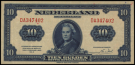 Nederland - Muntbiljet  PL41.a 10 Gulden 1943