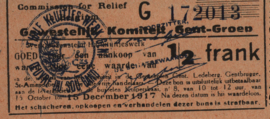 België - Noodgeld - Gent  1/2 Frank 1917