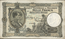 Belgium P104 1,000 Francs / 200 Belgas 1938