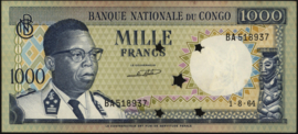 Congo Democratische Republiek (Kinshasa)   P8 1.000 Francs 1964