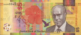 Bahamas  P78A 5 Dollars 2020