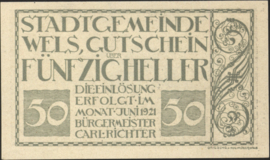 Oostenrijk - Noodgeld - Wels KK. 1167.III 50 Heller 1920 (No date)