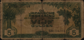 Nederlands Indië, Japanse bezetting 1942-1945  PLNI25 5 Gulden 1942