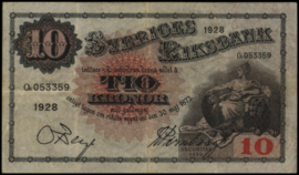 Zweden  P34.k 10 Kronor 1928