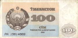 Uzbekistan  P67 100 Som 1992